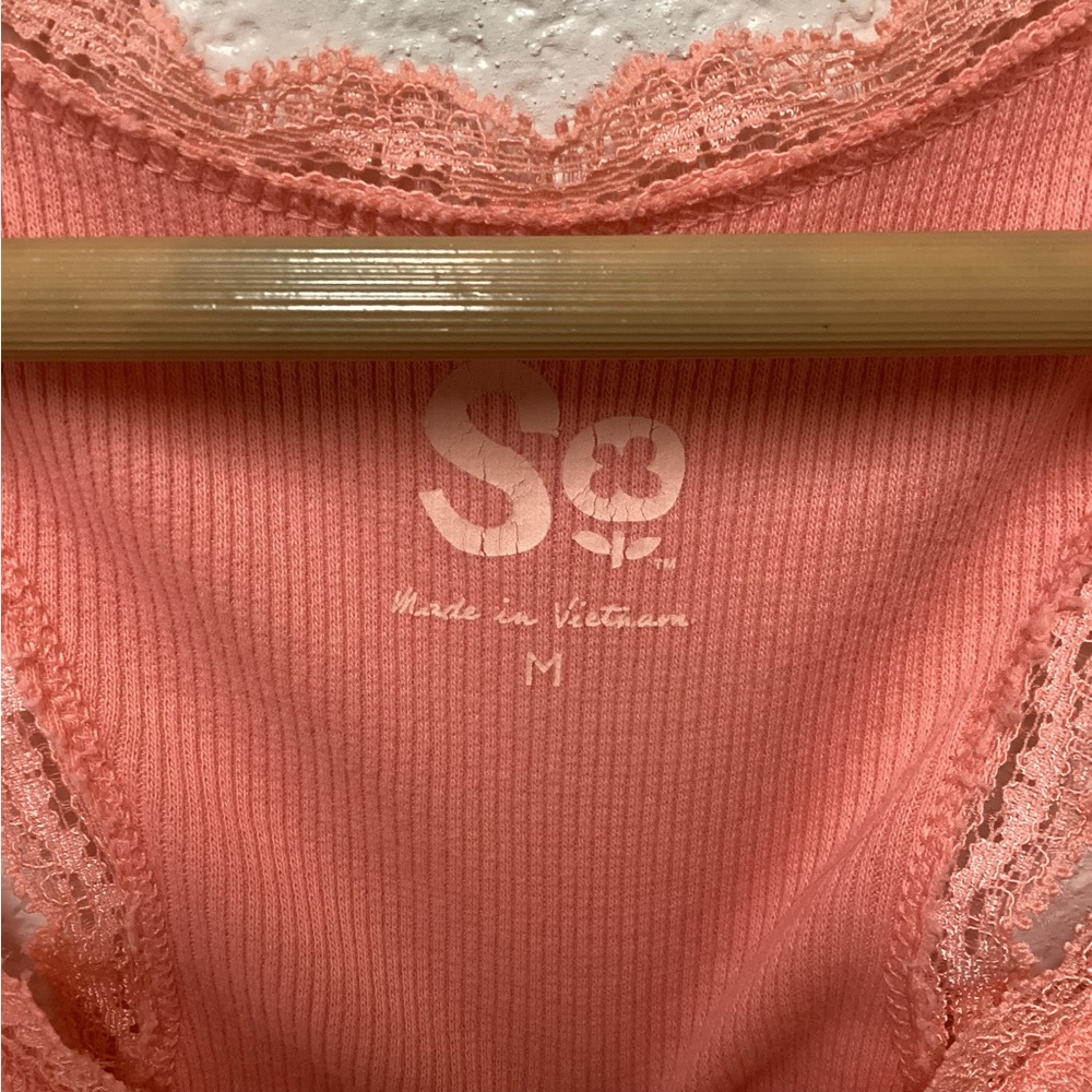 SO tank top ribbed lace racer back - Picture 5 of 8